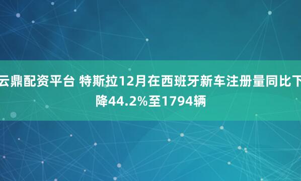 云鼎配资平台 特斯拉12月在西班牙新车注册量同比下降44.2%至1794辆