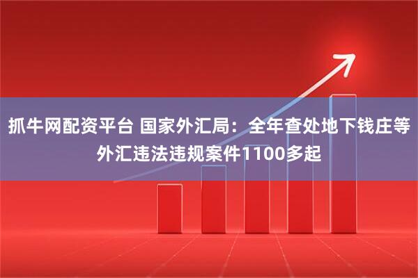 抓牛网配资平台 国家外汇局：全年查处地下钱庄等外汇违法违规案件1100多起